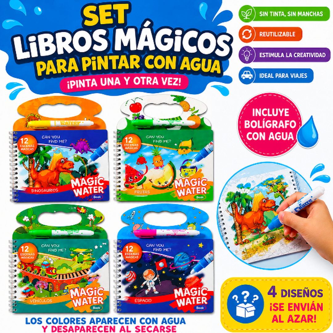 SET 2 LIBROS MÁGICO PARA PINTAR CON AGUA
