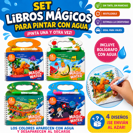 SET 2 LIBROS MÁGICO PARA PINTAR CON AGUA