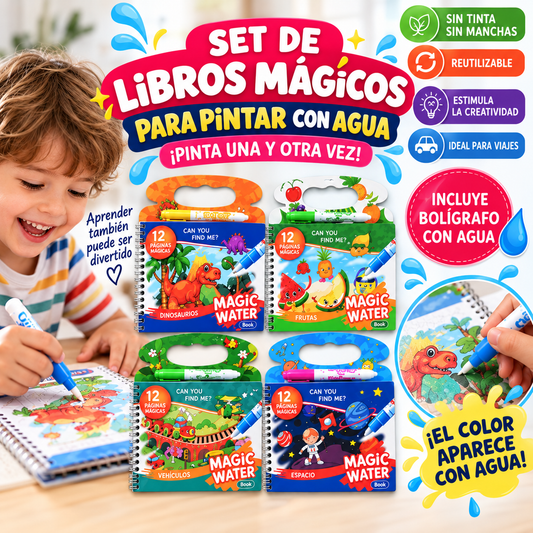 SET 2 LIBROS MÁGICO PARA PINTAR CON AGUA