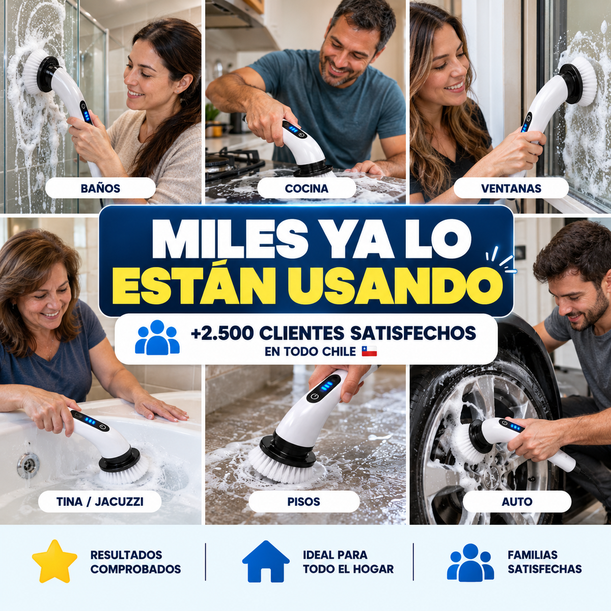 CleanPro™ 7 en 1 — Cepillo Eléctrico Recargable