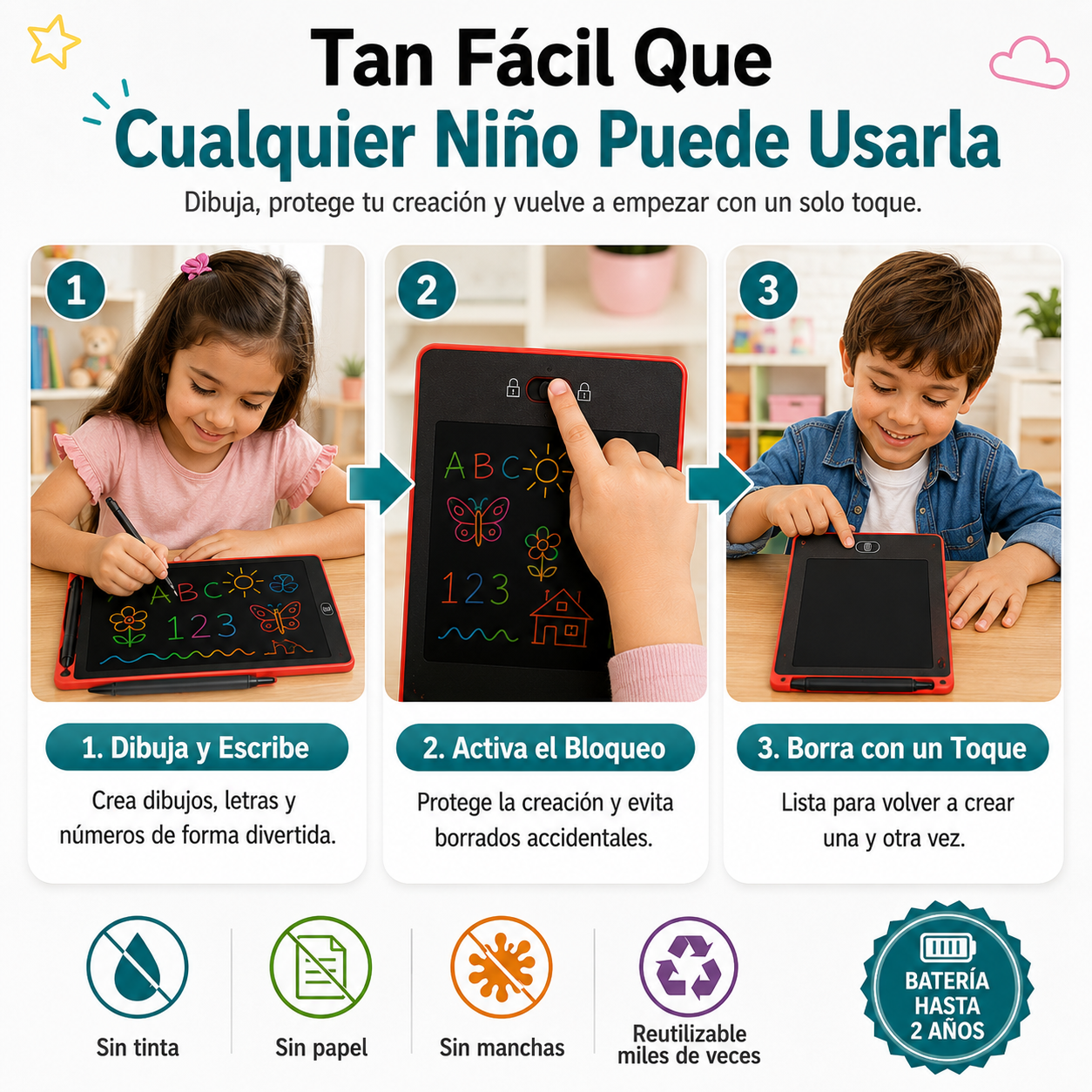 Pizarra Tablet Mágica LCD 10"