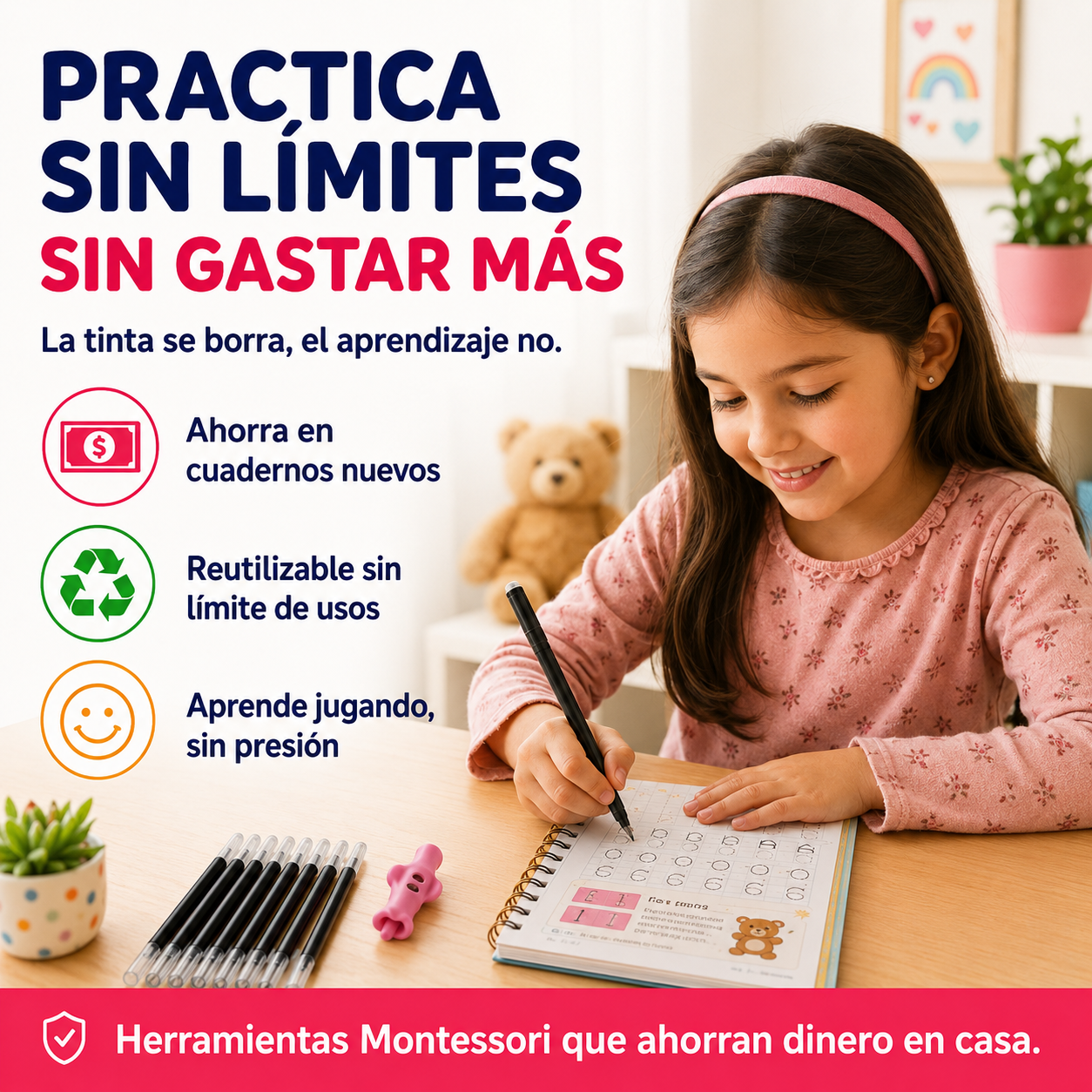 Set 4 Cuadernos Mágicos - Borra y Repite