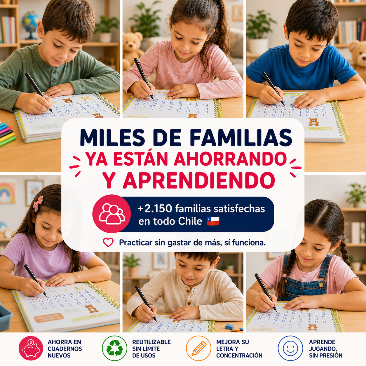 Set 4 Cuadernos Mágicos - Borra y Repite