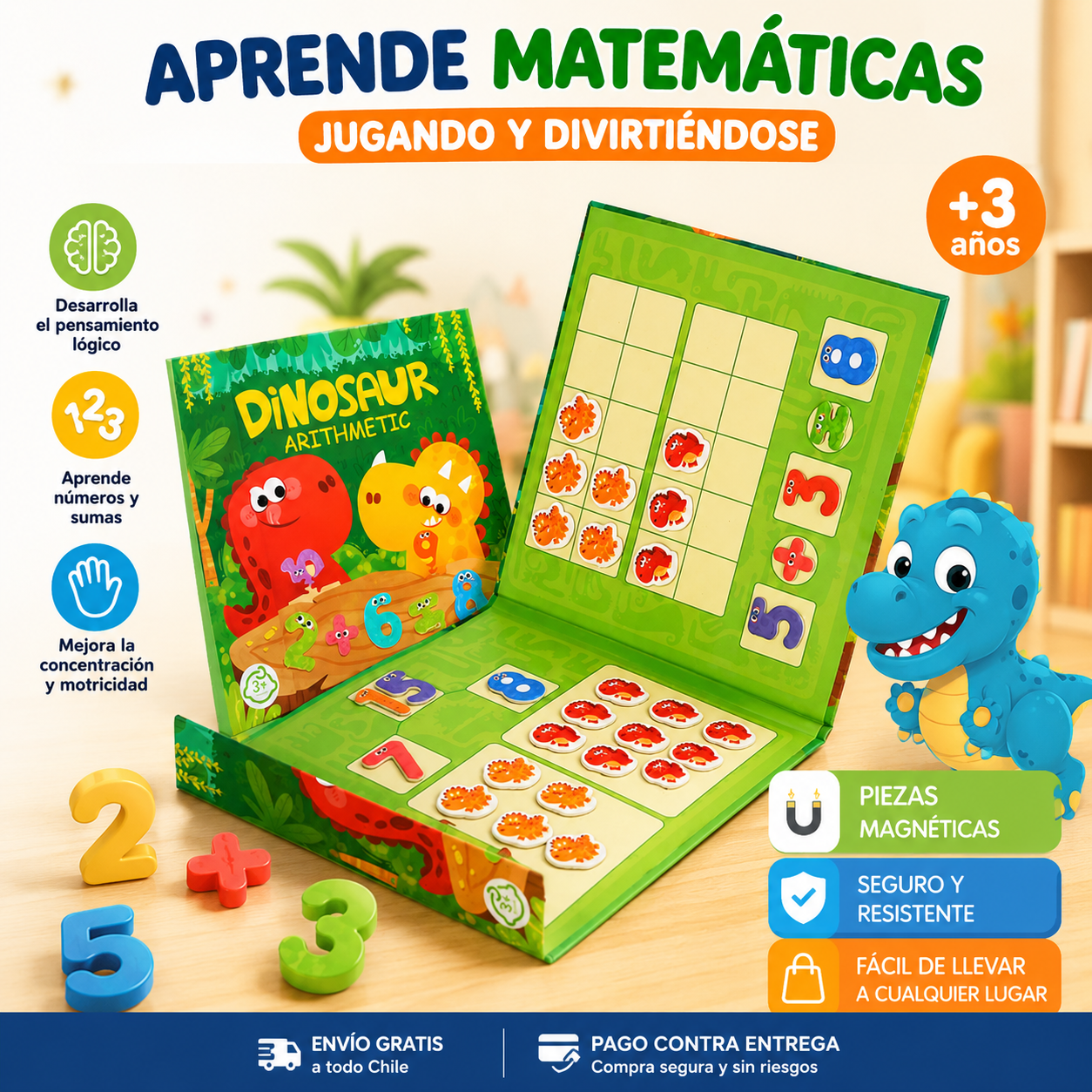 🦕 Juego Magnético Montessori de Matemáticas
