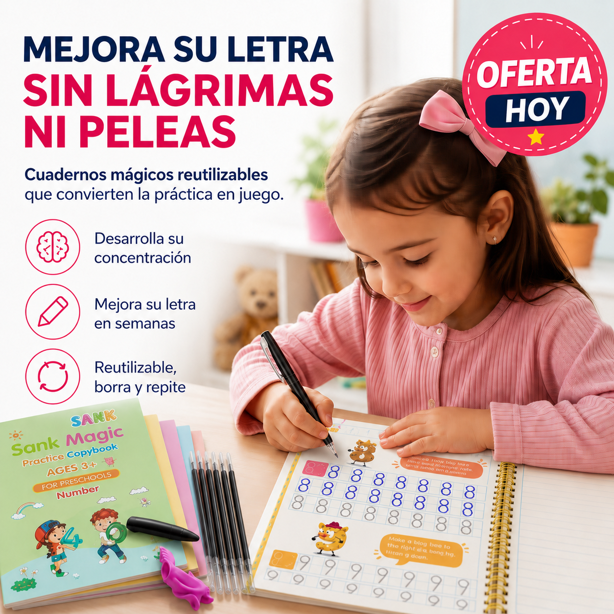 Set 4 Cuadernos Mágicos Montessori Reutilizables