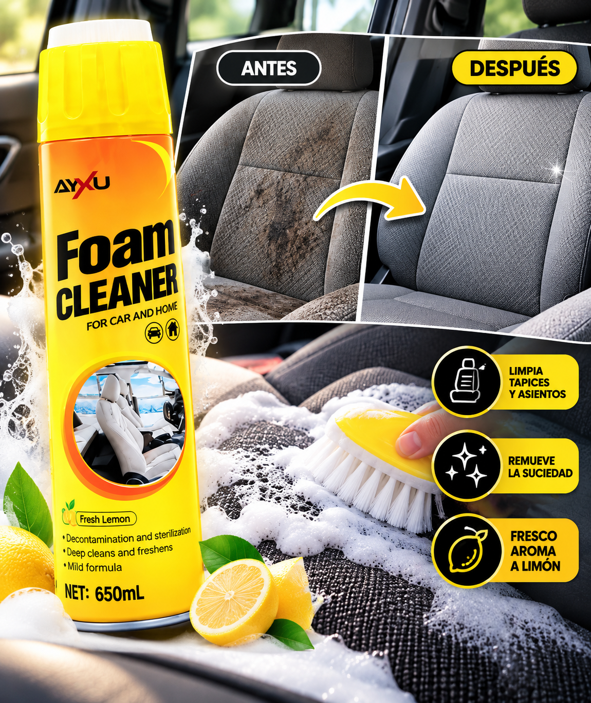 TapizClean™ — Espuma Limpiadora de Tapices