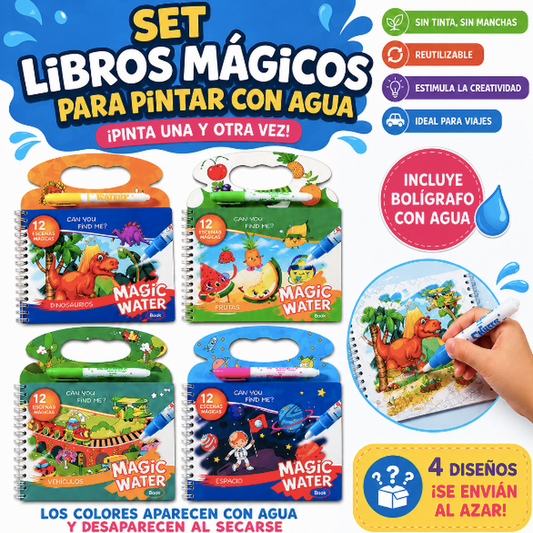 SET 2 LIBROS MÁGICO PARA PINTAR CON AGUA